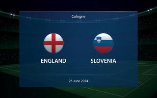 Inghilterra vs slovenia. Europa calcio torneo 2024 vettore