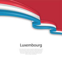 agitando nastro con bandiera di lussemburgo vettore