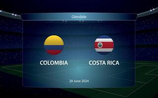 Colombia vs costa rica. America calcio torneo 2024 vettore