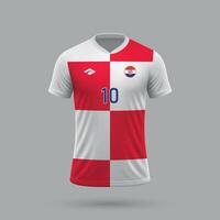 3d realistico calcio maglia Croazia nazionale squadra 2024 vettore