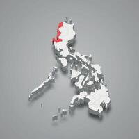 ilocos regione Posizione entro Filippine 3d carta geografica vettore