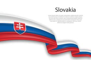 astratto ondulato bandiera di slovacchia su bianca sfondo vettore