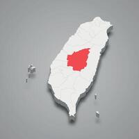 nantou contea divisione Posizione entro Taiwan 3d carta geografica vettore