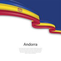 agitando nastro con bandiera di andorra vettore