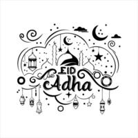 un' design elemento per il celebrazione di eid al-Adha vettore