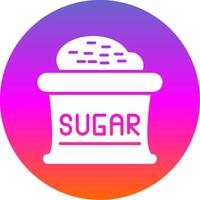 zucchero glifo pendenza cerchio icona design vettore