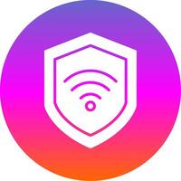 Wi-Fi sicurezza glifo pendenza cerchio icona design vettore