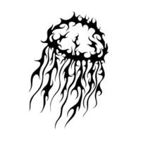 mano disegnato Medusa tatuaggio nel neo tribale stile vettore