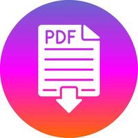 PDF glifo pendenza cerchio icona design vettore