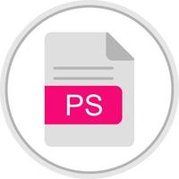 ps file formato piatto cerchio icona vettore