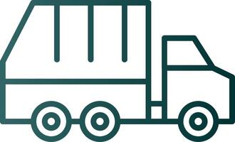 icona del gradiente della linea del camion della spazzatura vettore