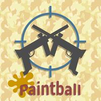 Pistole paintball e poster splash vettore