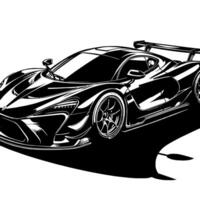 nero e bianca illustrazione di un' hypercar gli sport auto vettore