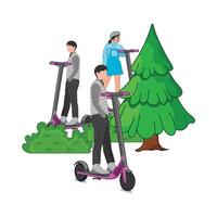 illustrazione di equitazione elettrico scooter vettore