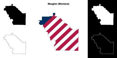 magro contea, Montana schema carta geografica impostato vettore