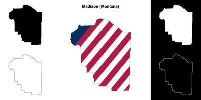 madison contea, Montana schema carta geografica impostato vettore