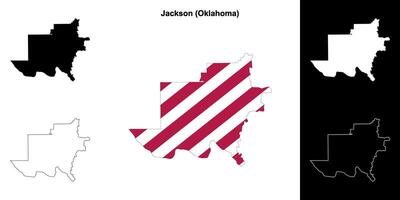 jackson contea, Oklahoma schema carta geografica impostato vettore