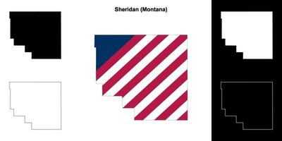sheridan contea, Montana schema carta geografica impostato vettore