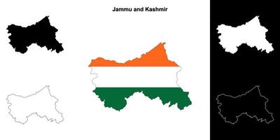 jammu e kashmir stato schema carta geografica impostato vettore