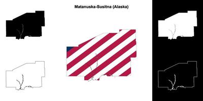 matanuska-susitna borgo, alaska schema carta geografica impostato vettore