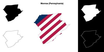 monroe contea, Pennsylvania schema carta geografica impostato vettore