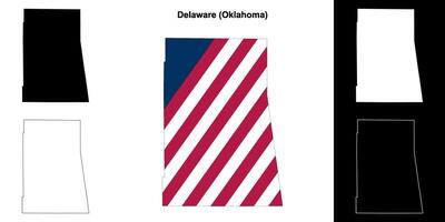 Delaware contea, Oklahoma schema carta geografica impostato vettore