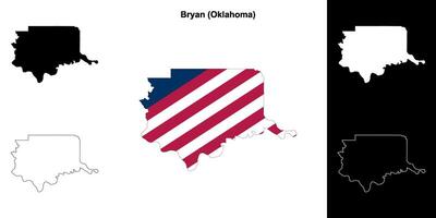 bryan contea, Oklahoma schema carta geografica impostato vettore