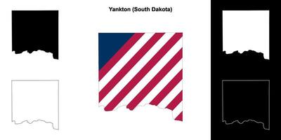 yankton contea, Sud dakota schema carta geografica impostato vettore