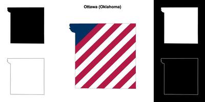 Ottawa contea, Oklahoma schema carta geografica impostato vettore