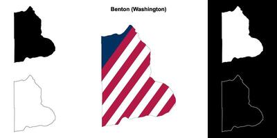benton contea, Washington schema carta geografica impostato vettore