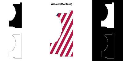 wibaux contea, Montana schema carta geografica impostato vettore
