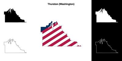 Thurston contea, Washington schema carta geografica impostato vettore