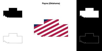 payne contea, Oklahoma schema carta geografica impostato vettore