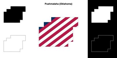 pushmataha contea, Oklahoma schema carta geografica impostato vettore