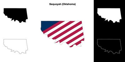 sequoyah contea, Oklahoma schema carta geografica impostato vettore