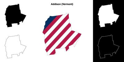 addison contea, Vermont schema carta geografica impostato vettore