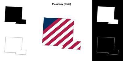 pickaway contea, Ohio schema carta geografica impostato vettore