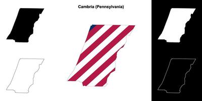 Cambria contea, Pennsylvania schema carta geografica impostato vettore