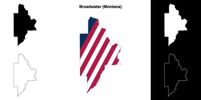 Broadwater contea, Montana schema carta geografica impostato vettore