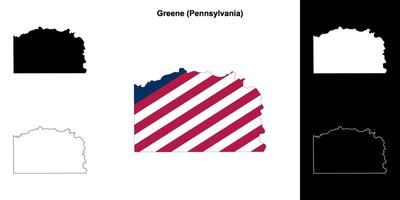 verde contea, Pennsylvania schema carta geografica impostato vettore