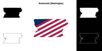 snohomish contea, Washington schema carta geografica impostato vettore