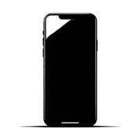 nero e bianca illustrazione di un' smartphone i phone vettore