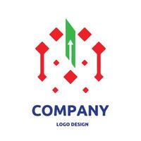 investimento e commercio logo design per grafico progettista o ragnatela sviluppatore vettore