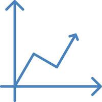 grafico linea pieno blu icona vettore