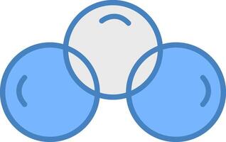 sovrapposizione cerchi linea pieno blu icona vettore
