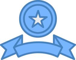 emblema linea pieno blu icona vettore