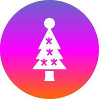 Natale albero glifo pendenza cerchio icona design vettore