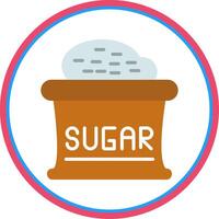 zucchero piatto cerchio icona vettore