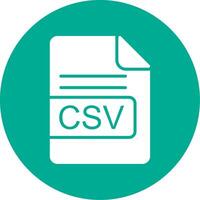 csv file formato Multi colore cerchio icona vettore