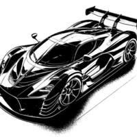 nero e bianca illustrazione di un' hypercar gli sport auto vettore